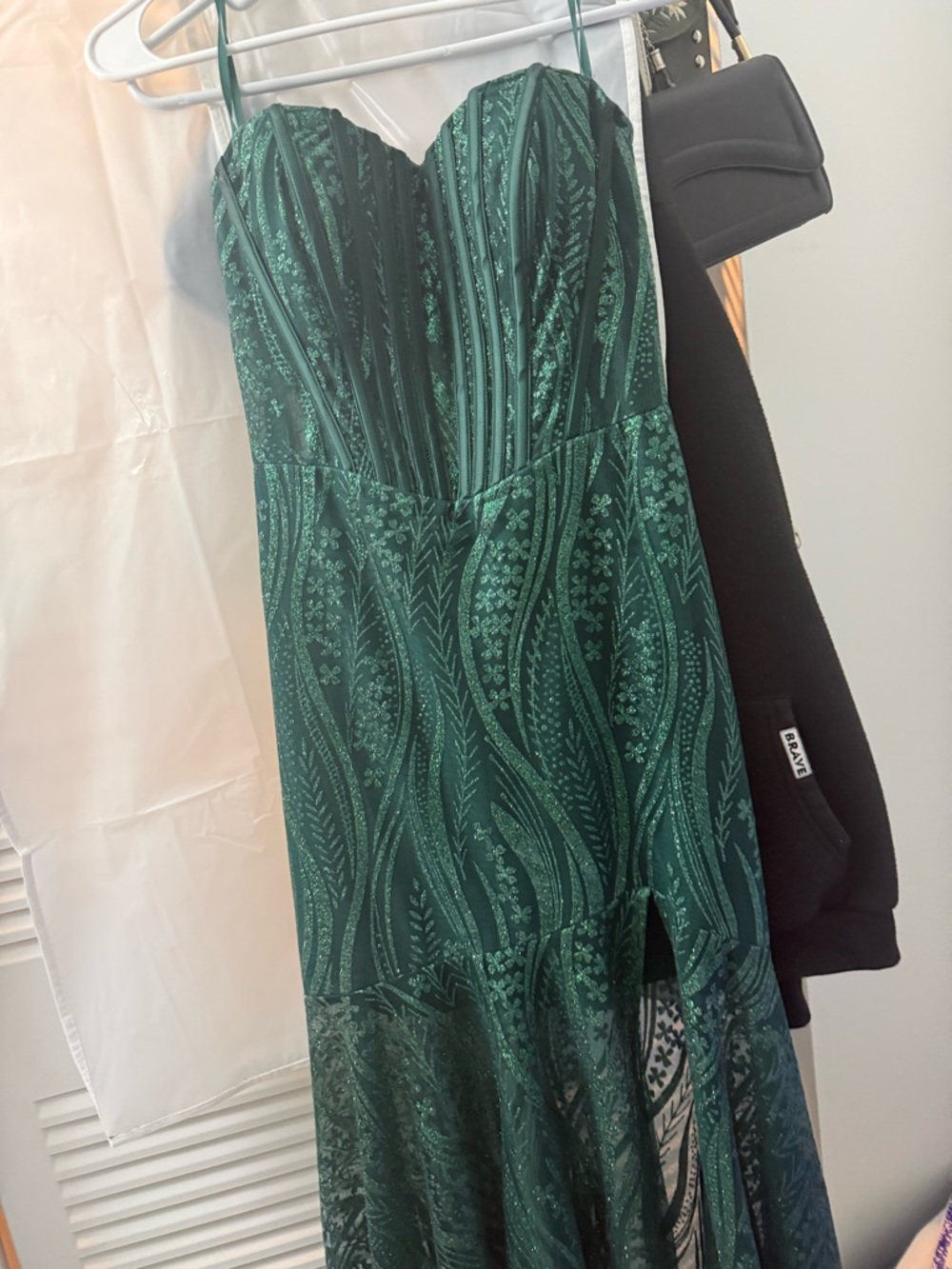 Prom drees Windsor Emerald Green Strapless Evening Gown